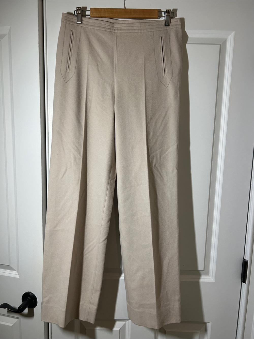 MaxMara Taupe Wide-Leg Trousers